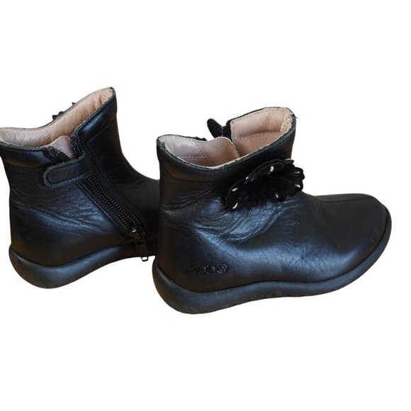 Mod8 Girls Leather Flower Black Boots Size 24/‎ 8.5 - Picture 4 of 8